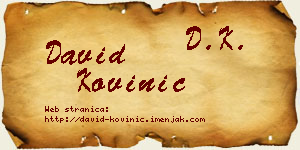 David Kovinić vizit kartica